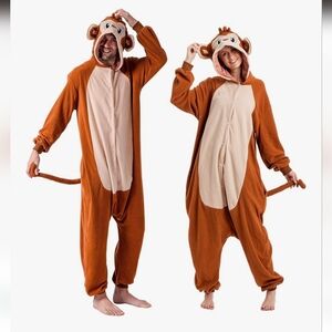 Monkey Onesie Costume in Brown and Cream